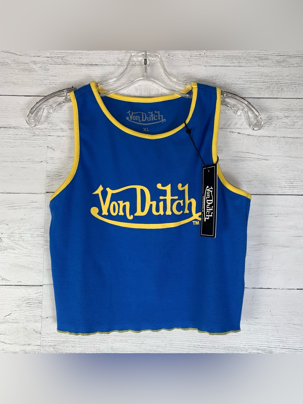 Von Dutch sea blue ribbed crop top size XL juniors MSRP $69